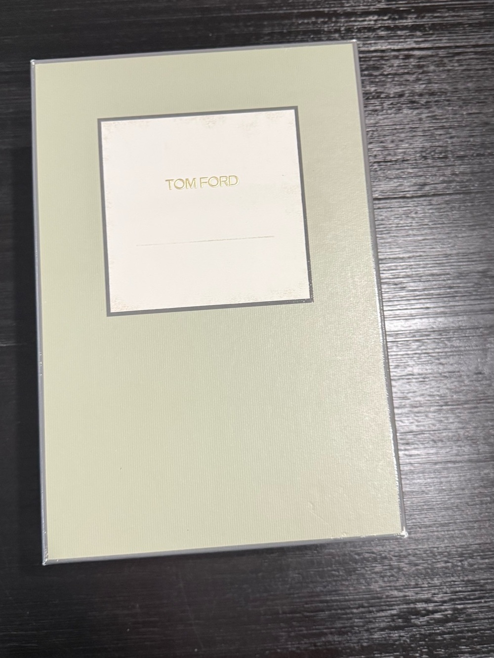 Tom Ford Mint Green and White Box with Gold Logo